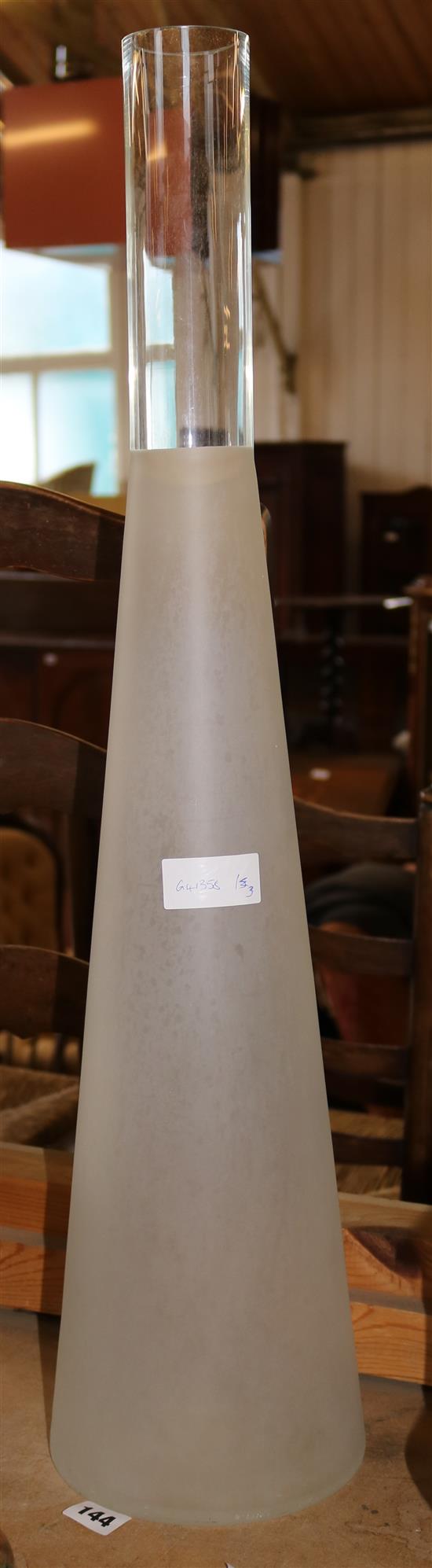 1970s studio frosted glass vase